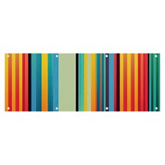 Colorful Rainbow Striped Pattern Stripes Background Banner And Sign 8  X 3  by Uceng