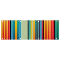 Colorful Rainbow Striped Pattern Stripes Background Banner And Sign 9  X 3  by Uceng