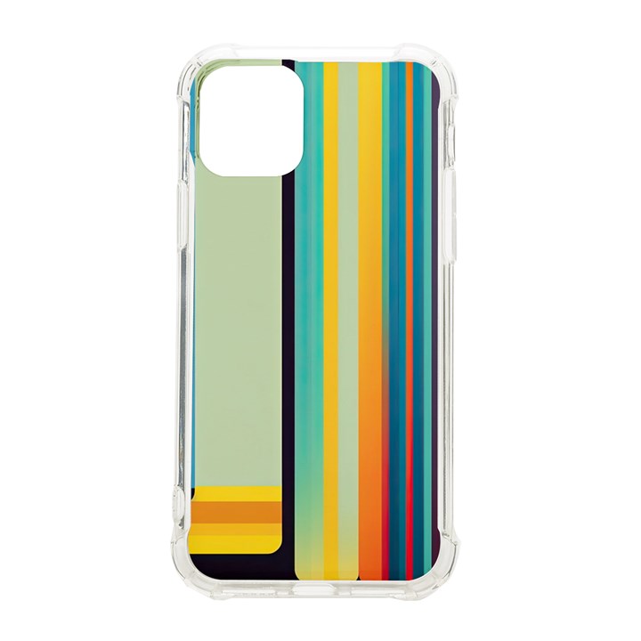 Colorful Rainbow Striped Pattern Stripes Background iPhone 11 Pro 5.8 Inch TPU UV Print Case