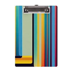 Colorful Rainbow Striped Pattern Stripes Background A5 Acrylic Clipboard by Uceng