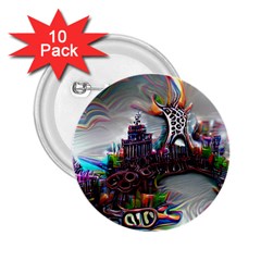 Abstract Art Psychedelic Art Experimental 2 25  Buttons (10 Pack)  by Uceng