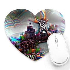 Abstract Art Psychedelic Art Experimental Heart Mousepad by Uceng