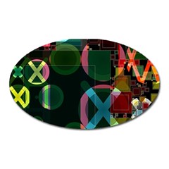 Abstract Color Texture Creative Oval Magnet by Uceng