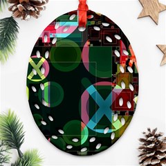 Abstract Color Texture Creative Ornament (oval Filigree)