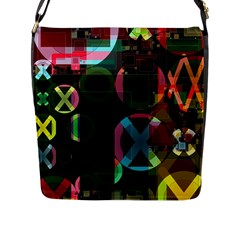 Abstract Color Texture Creative Flap Closure Messenger Bag (l) by Uceng