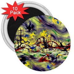 Abstract Arts Psychedelic Art Experimental 3  Magnets (10 Pack)  by Uceng