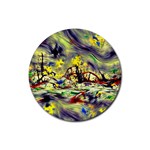 Abstract Arts Psychedelic Art Experimental Rubber Round Coaster (4 pack) Front