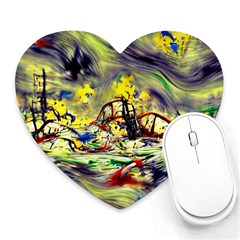 Abstract Arts Psychedelic Art Experimental Heart Mousepad by Uceng