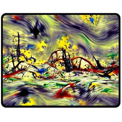 Abstract Arts Psychedelic Art Experimental Fleece Blanket (medium) by Uceng