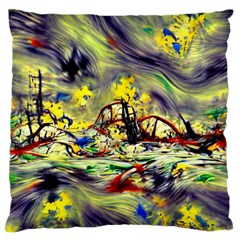 Abstract Arts Psychedelic Art Experimental Standard Premium Plush Fleece Cushion Case (two Sides) by Uceng