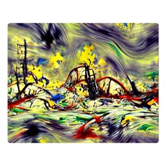 Abstract Arts Psychedelic Art Experimental Two Sides Premium Plush Fleece Blanket (large) by Uceng