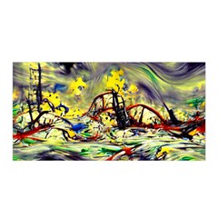 Abstract Arts Psychedelic Art Experimental Satin Wrap 35  X 70  by Uceng