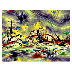 Abstract Arts Psychedelic Art Experimental Two Sides Premium Plush Fleece Blanket (extra Small) by Uceng