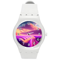 Fantasy Art Wallpaper Artwork Desktop Round Plastic Sport Watch (m) by Uceng