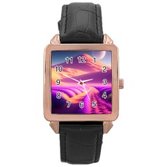 Fantasy Art Wallpaper Artwork Desktop Rose Gold Leather Watch  by Uceng