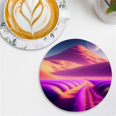 Fantasy Art Wallpaper Artwork Desktop Uv Print Round Tile Coaster by Uceng