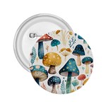 Mushroom Forest Fantasy Flower Nature 2.25  Buttons Front