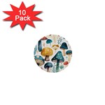 Mushroom Forest Fantasy Flower Nature 1  Mini Buttons (10 pack)  Front