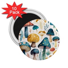 Mushroom Forest Fantasy Flower Nature 2 25  Magnets (10 Pack)  by Uceng