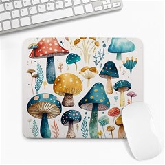 Mushroom Forest Fantasy Flower Nature Large Mousepad by Uceng