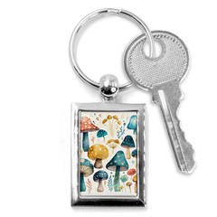 Mushroom Forest Fantasy Flower Nature Key Chain (rectangle) by Uceng