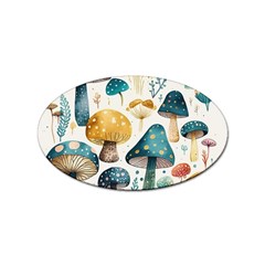 Mushroom Forest Fantasy Flower Nature Sticker (oval) by Uceng