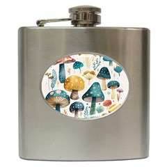 Mushroom Forest Fantasy Flower Nature Hip Flask (6 Oz) by Uceng