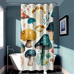 Mushroom Forest Fantasy Flower Nature Shower Curtain 36  X 72  (stall)  by Uceng