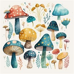 Mushroom Forest Fantasy Flower Nature Play Mat (square) by Uceng