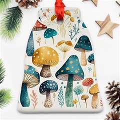 Mushroom Forest Fantasy Flower Nature Bell Ornament (two Sides) by Uceng