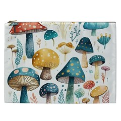 Mushroom Forest Fantasy Flower Nature Cosmetic Bag (xxl) by Uceng