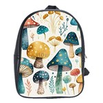 Mushroom Forest Fantasy Flower Nature School Bag (XL) Front