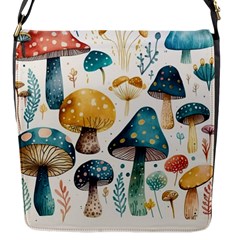 Mushroom Forest Fantasy Flower Nature Flap Closure Messenger Bag (s) by Uceng