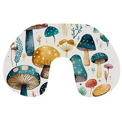 Mushroom Forest Fantasy Flower Nature Travel Neck Pillow by Uceng