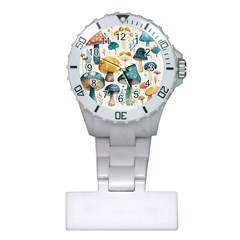 Mushroom Forest Fantasy Flower Nature Plastic Nurses Watch by Uceng