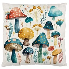 Mushroom Forest Fantasy Flower Nature Standard Premium Plush Fleece Cushion Case (one Side) by Uceng