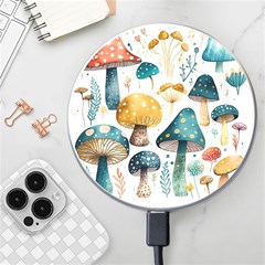 Mushroom Forest Fantasy Flower Nature Wireless Fast Charger(white) by Uceng