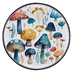 Mushroom Forest Fantasy Flower Nature Wireless Fast Charger(black) by Uceng