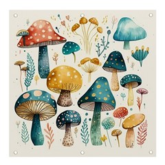 Mushroom Forest Fantasy Flower Nature Banner And Sign 4  X 4  by Uceng