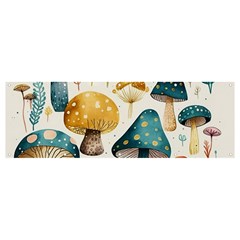 Mushroom Forest Fantasy Flower Nature Banner And Sign 12  X 4  by Uceng