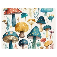 Mushroom Forest Fantasy Flower Nature Premium Plush Fleece Blanket (extra Small)