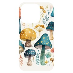 Mushroom Forest Fantasy Flower Nature Iphone 14 Pro Black Uv Print Case by Uceng