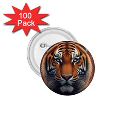 Tiger Animal Feline Predator Portrait Carnivorous 1 75  Buttons (100 Pack)  by Uceng