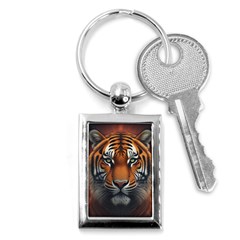 Tiger Animal Feline Predator Portrait Carnivorous Key Chain (rectangle) by Uceng