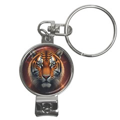 Tiger Animal Feline Predator Portrait Carnivorous Nail Clippers Key Chain by Uceng