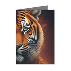 Tiger Animal Feline Predator Portrait Carnivorous Mini Greeting Card by Uceng