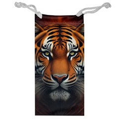 Tiger Animal Feline Predator Portrait Carnivorous Jewelry Bag by Uceng