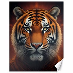 Tiger Animal Feline Predator Portrait Carnivorous Canvas 18  X 24  by Uceng