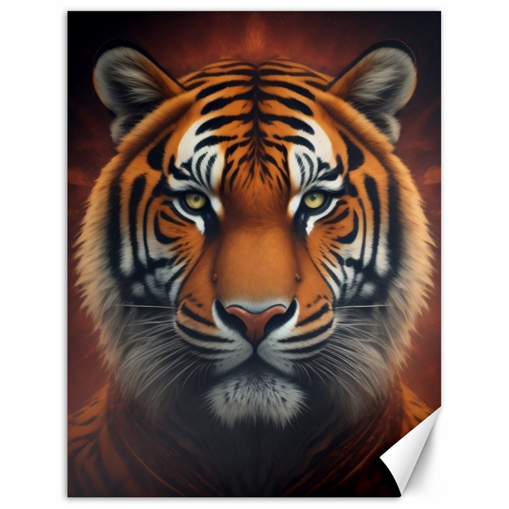 Tiger Animal Feline Predator Portrait Carnivorous Canvas 18  x 24 