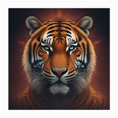 Tiger Animal Feline Predator Portrait Carnivorous Medium Glasses Cloth (2 Sides) by Uceng